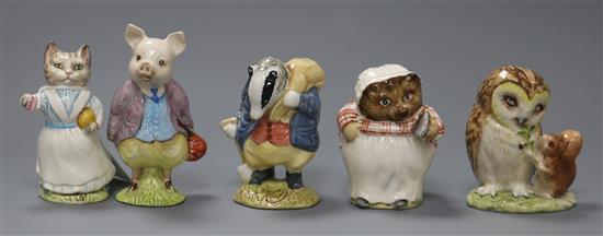 Five Beatrix Potter figures